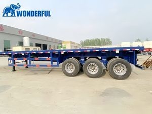 80 90 100 Ton 3 4 5 Axles Twist Locks Snowrunner Aluminum Tractor Industrial Engine Air Suspension Flat Deck Channel Steel Bulk Cargo Container Flatbed Trailer