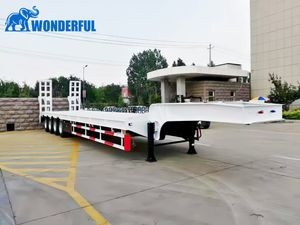 Innovative 4 Axle 40ton Rollback Transporter Second Hand Special Capacity Deck Heavy Machinery Semi Low Loader Bed Flatbed Lowbed Lowboy Truck Trailer