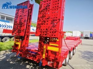 Manufacturer 3 4 5 Axles Gooseneck Excavator Vehicle Car Carrier Building Materials Transport Low Loader Lowboy Low Flatbed Low Bed Low Boy Semi Trailer Lowbed