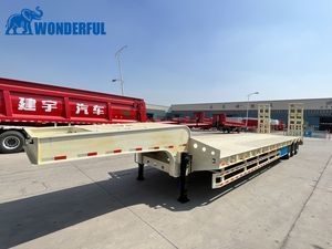 50ton 13t Fuwa Tri-Axle Ets2 Equipment Weight Detachable Bulk Cargo Steel Chassis Low Bed Diesel Heavy Duty Loader Lowbed Lowboy Truck Transport Semi Trailer