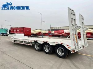 90t Load Drop Deck Accessories Bumper Pull Aluminum Weigh Board Truck Heavy Duty Gooseneck Lowboy Lowbed Low Bed Loader Hydraulic Excavator Semi Trailer