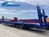 3 Axles Sinotruck 40FT 90ton Autocad Drawing Chassis Air Brake System Accessories Dimensions Front Loading Heavy Lowboy Flatbed Hydraulic Lowbed Semi Trailer