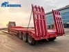 3 Axles Sinotruck 40FT 90ton Autocad Drawing Chassis Air Brake System Accessories Dimensions Front Loading Heavy Lowboy Flatbed Hydraulic Lowbed Semi Trailer