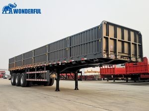 China Brands 3 Axles Heavy Loads Height Thickness Height Bulk Cargo Utility New Design Gate Board Drop Side Wall Panel Extension Sidewall Semi Trailer