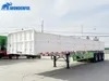 High-Quality 50t Loading Capacity 3 4 Axles Decker Haul Grain Livestock Customized Quad Wood Flatbed Grain Palels Height Drop Side Wall Sidewall Truck Trailer