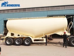 3 Axles 45cbm Carbon Steel Security Valve Pneumatic Hauling Vehicle 2 Compartments Silo Diesel Concrete Excavator Bulk Cement Tank Trailer