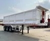 Full Compact Tractor 3 Axle Enclosed Rear Covered Construction Mining Engineering Hydraulic Fluid Open Top Dump Custom Heavy Duty Tipper Trailer