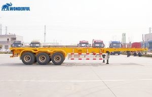 New 3 Axles 40FT 40 Tons Chassis Truck Container Flatbed Transport Skeleton Semi Truck Trailer