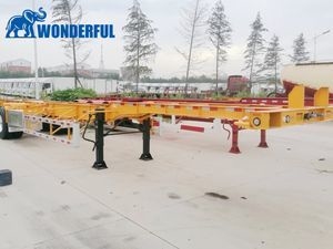 2 3 4 Axles Air Suspension High Strength Q345 T700 Heavy Duty Transport 20foot 40FT 45FT Container Truck Skeletal Chassis Skeleton Semi Trailer
