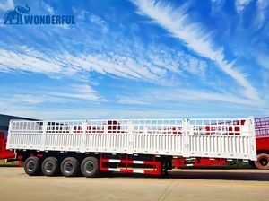 Quad Axles 60ton Loading Capacity Weight Interior Dimension Cargo Requirements Standard Height Sidedoor Side Wall Gate Fence Stake Semi Trailer