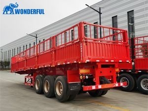 2 3 4 Axles 30t 80t Warehouse Type Palisade Barn Caged 12 16 Wheels 12.5 15 Meters Durable Detachable Drop Sidewall Side Wall Stake Fence Semi Trailer