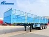 Efficient Tri-Axle Jumping Gate Utility Board Contruction Installation Wood Wide Aluminum Mounted Equipment Stake Side Wall Bulk Cargo Fence Around Semi Trailer