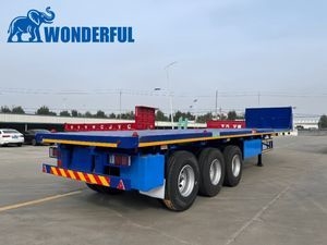 2 3 4 Axles BPW Fuwa Axles Jost Landing Gear Wabco Brake Valves 90# 50# Kingpin Flat Bed Platform Superlink Interlink Flatbed Container Semi Trailer