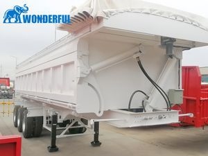 Robust Quad Axle 50ton Australia Load Capacity Hauling Equipment Frameless Garbage Loader Superlink Board Dumping Trailer Tough Conditions Left Side Tipper
